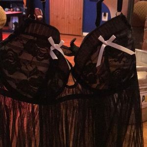 Black lace nighty